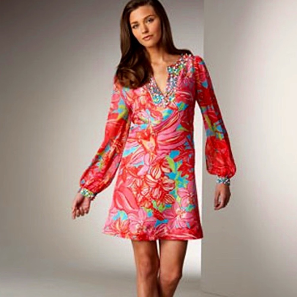 Lilly Pulitzer Jubilee Silk Beaded Dress - Size 2 NWOT